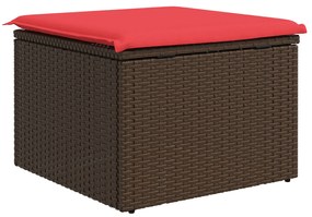 vidaXL Σκαμπό Κήπου με Μαξιλάρι Καφέ 55x55x37 εκ. Πολυρότζα
