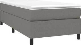 vidaXL Κρεβάτι Boxspring με Στρώμα Σκούρο Γκρι 100x200 εκ. Υφασμάτινο