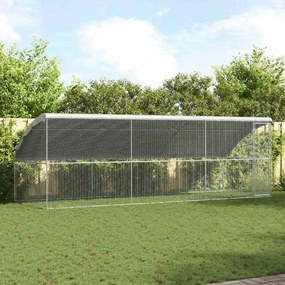 vidaXL Κλουβί για κότες 3 τεμ. Ασημί 600 x 200 x 200 εκ.