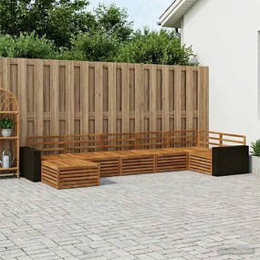 vidaXL Σειρά Καναπέ Εξωτερικού 7 pcs Φυσικό