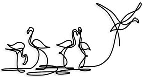 Διακοσμητικό Τοίχου Flamingo 279ENZ2658 115x58,5cm Black Wallity Μέταλλο
