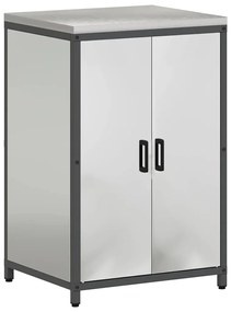 vidaXL Σετ Αποθήκευσης Κουζίνας με ράφι 2 pcs Ασημί 120 x 50 x 92 εκ.