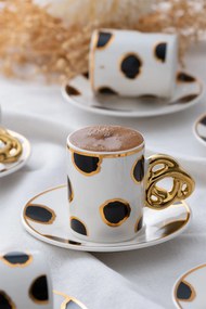 Stewehome Σετ πορσελάνιων φλιτζανιών καφέ για 6 άτομα Λευκό