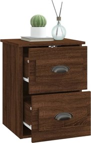vidaXL Κομοδίνο Επιτοίχιο Καφέ Δρυς 41,5 x 36 x 53 εκ.