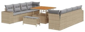 vidaXL Σετ Καναπέ Κήπου 11 pcs Μπεζ, Ανοιχτό Γκρι 100 x 100 x 71 cm