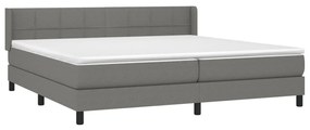 ΚΡΕΒΑΤΙ BOXSPRING ΜΕ ΣΤΡΩΜΑ ΣΚΟΥΡΟ ΓΚΡΙ 200X200 ΕΚ. ΥΦΑΣΜΑΤΙΝΟ 3129738