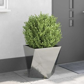 vidaXL Γλάστρα 2 pcs Ασημί 50 x 50 x 50 cm Επικαλυμμένος Χάλυβας