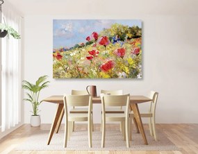 Εικόνα ζωγραφισμένες παπαρούνες στο λιβάδι - 60x40