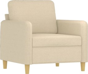 vidaXL Σετ Σαλονιού 4 Τεμαχίων Κρεμ Υφασμάτινο με Μαξιλάρια