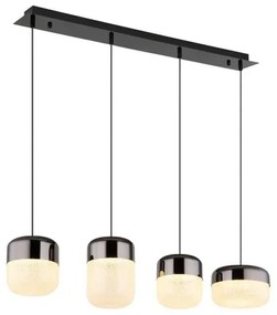 Κρεμαστό Φωτιστικό Οροφής LED 40W Διάφανο-Γραφίτης Κρύσταλλοι Κ9 15721-4 Globo Lighting-15721-4-Νίκελ Ματ 15721-4