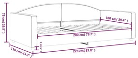 Καναπές Κρεβάτι Ανοιχτό Γκρι 100 x 200 εκ. Υφασμάτινος - Γκρι