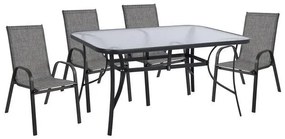 Set dining table 5 pieces with metallic table and chairs