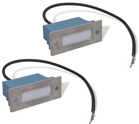 vidaXL Φωτιστικά Σκάλας Χωνευτά 2 Τεμ. 44 x 111 x 56 χιλ.