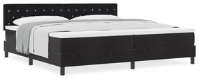 vidaXL κρεβάτι box spring  με στρώμα Μαύρο 200x200 εκ Βελούδο