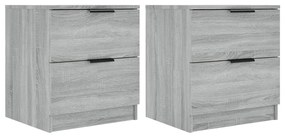 vidaXL Κομοδίνα 2 τεμ. Γκρι Sonoma από Επεξεργασμένο Ξύλο