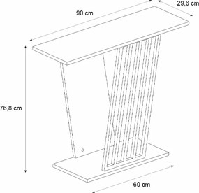 Κονσόλα Gravity Megapap χρώμα travertine - χρυσό 90x29,6x76,8εκ.