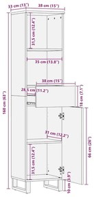 ΝΤΟΥΛΑΠΙ ΜΠΑΝΙΟΥ ΜΑΥΡΟ 38 X 33 X 160 ΕΚ. ΑΠΟ ΜΑΣΙΦ ΞΥΛΟ ΜΑΝΓΚΟ 4017706