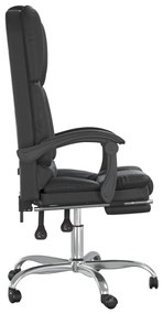 vidaXL Πολυθρόνα Γραφείου Μασάζ Ανακλινόμενη Μαύρη από Συνθετικό Δέρμα