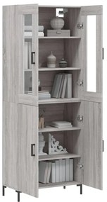 vidaXL Ντουλάπι Γκρι Sonoma 69,5 x 34 x 180 εκ. Επεξεργασμένο Ξύλο