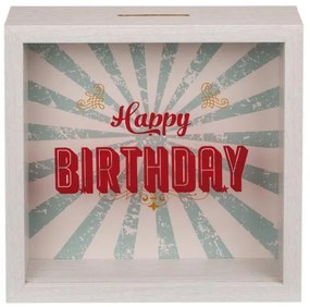 Κουμπαράς - κορνίζα λευκός «Birthday» Υ20x20x5εκ. τμχ.