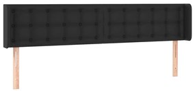 vidaXL Κεφαλάρι με Πτερύγια Μαύρο 183x16x78/88εκ. Συνθετικό Δέρμα
