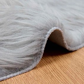 vidaXL Χαλί από τεχνητό πρόβειο δέρμα TAFALLA Γκρι Ø 120 cm