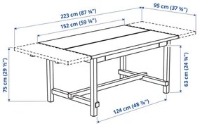 NORDVIKEN/NORDVIKEN τραπέζι και 6 καρέκλες, 152/223x95 cm 993.998.78