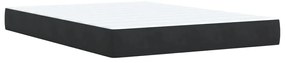 Κρεβάτι Boxspring με Στρώμα Μαύρο 140x190 εκ. Βελούδινο - Μαύρο