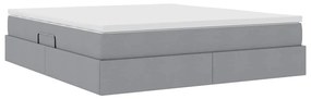 vidaXL Κρεβάτι με αποθηκευτικό χώρο και στρώμα με στρώμα Ανοιχτό γκρι