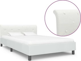 vidaXL Πλαίσιο Κρεβατιού Λευκό 140 x 200 εκ. από Συνθετικό Δέρμα