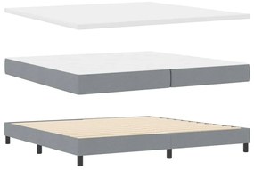 vidaXL Κρεβάτι box spring με στρώμα Ανοιχτό γκρι 200 x 200 cm ύφασμα