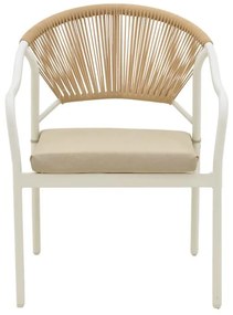 Σαλόνι Bonanza σετ 4τμχ rattan μπεζ-αλουμίνιο λευκό 124x64x78 εκ.