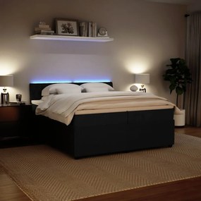 Κρεβάτι Boxspring με Στρώμα Μαύρο 200x200 εκ. Βελούδινο - Μαύρο