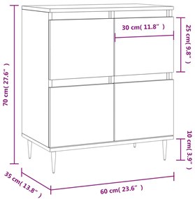 Ντουλάπι Μαύρο 60x35x70 εκ. από Επεξεργασμένο Ξύλο - Μαύρο