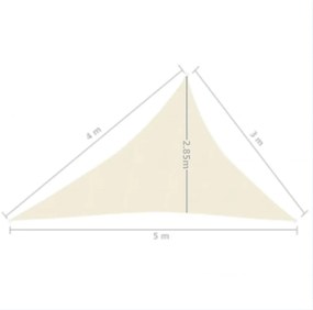 Πανί Σκίασης Κρεμ 3 x 4 x 5 μ. από HDPE 160 γρ./μ² - Κρεμ