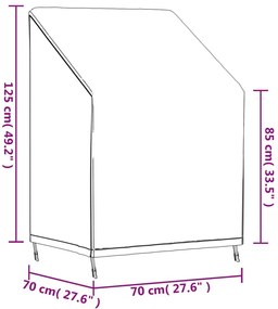 Καλύμματα Καρέκλας Κήπου 2 τεμ. Μαύρα 70x70x85/125εκ Ύφ. Oxford - Μαύρο