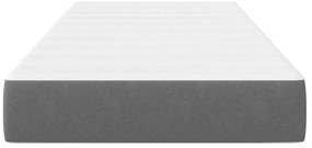 vidaXL Κρεβάτι με Στρώμα Pocket Spring , Ανοιχτό Γκρι, Μεσαίο, 90x190x20 εκ, Ταπετσαρία