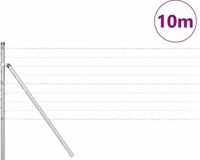 vidaXL Τεντώτο με στήριγμα Ασημί 0,8 x 10 m Χάλυβας και PVC