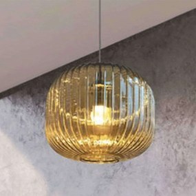 Φωτιστικό Οροφής Carmen/2A 2673 25x20/350cm 1xE27 Brown Sikrea Glass