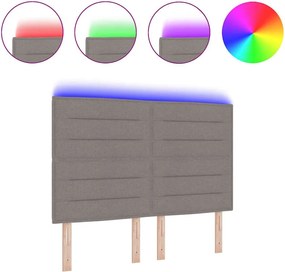 vidaXL LED κεφαλάρι με LED ταινίες φωτός Taupe 144 cm ύφασμα