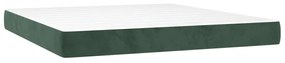 vidaXL Κρεβάτι Boxspring με Στρώμα Σκούρο Πράσινο 180x200εκ. Βελούδινο