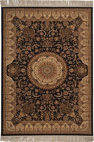 Χαλί Isfahan 2879A Black-Cream Βιοκαρπέτ 160X230cm