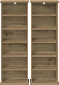 vidaXL Ντουλάπα CD 2 τμχ. Artisan Δρυς 60 x 17 x 92 εκ.