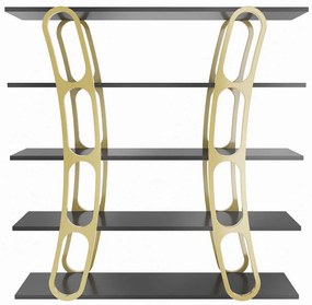 Βιβλιοθήκη Adar 875ZNA4505 120x25x120cm Black-Gold