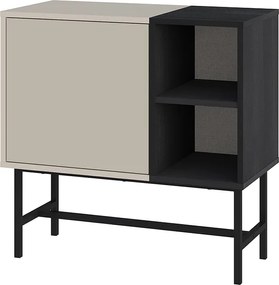 Μπουφές Mona Megapap χρώμα sandstone - black wood 81x40x80εκ.