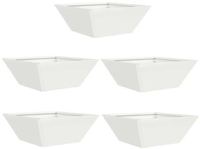 vidaXL Σετ Γλαστρών Κήπου 5 τμχ Λευκές 40x40x15 εκ από Ατσάλι.