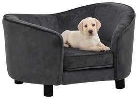 171022 vidaXL Καναπές - Κρεβάτι Σκύλου Σκούρο Γκρι 69 x 49 x 40 εκ. Βελουτέ Γκρι, 1 Τεμάχιο