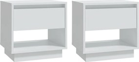 vidaXL Κομοδίνα 2 τεμ. Λευκά 45 x 34 x 44 εκ. από Μοριοσανίδα
