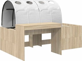vidaXL Κρεβάτι με Σήραγγα 3 τμχ. Sonoma Δρυς και Λευκό