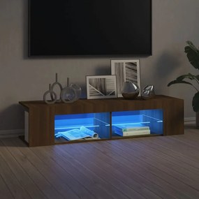 Έπιπλο Τηλεόρασης με LED Καφέ Δρυς 135x39x30 εκ.